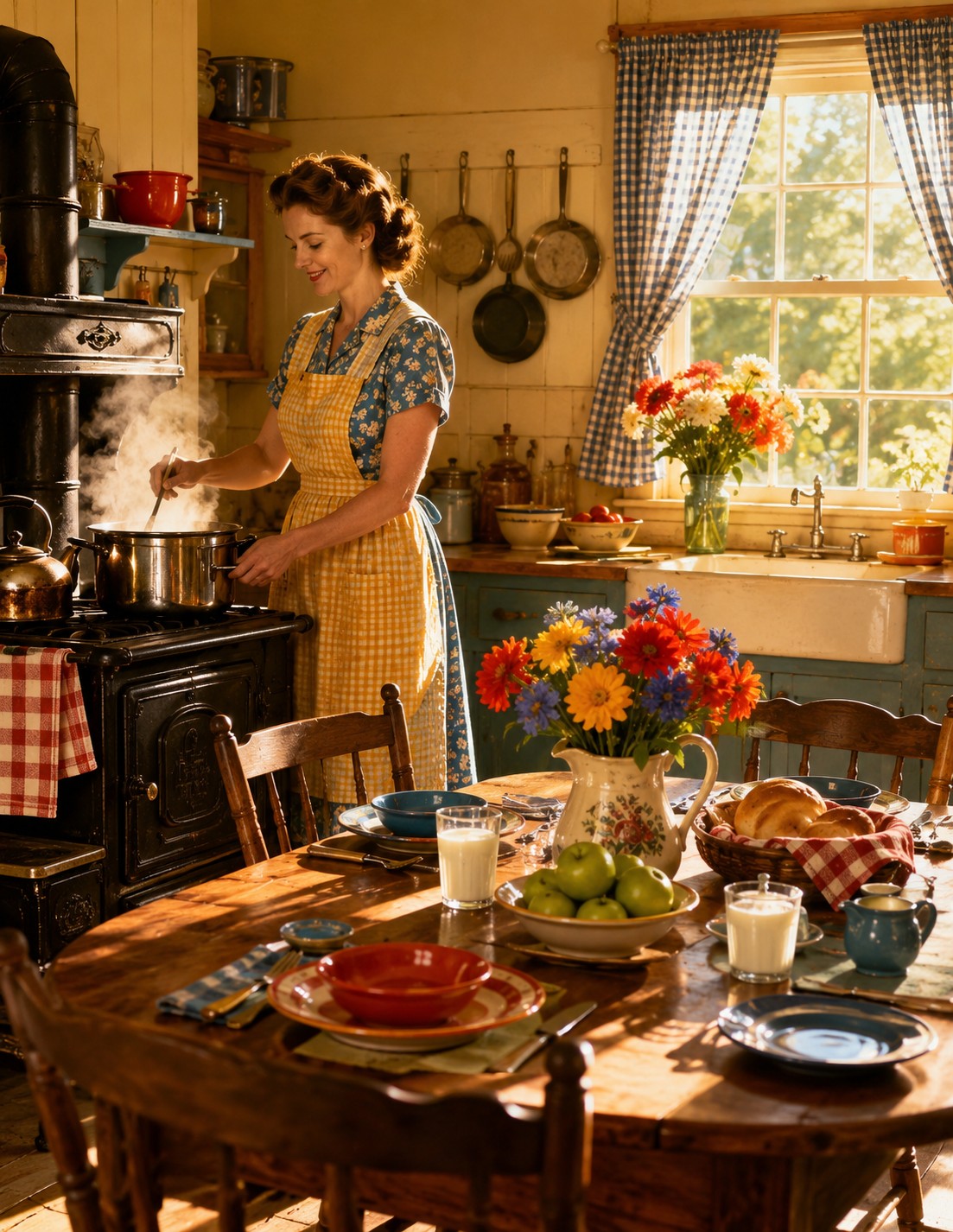 Mother at the Kitchen Stove