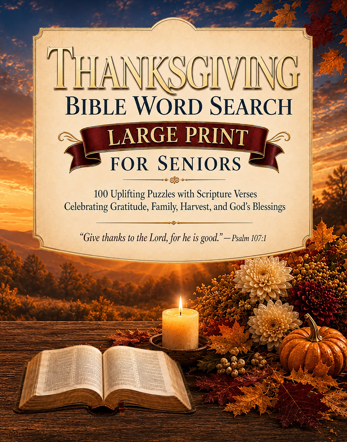 Thanksgiving Bible Word Search for Seniors
